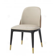 Italian light luxury faux leather dining chairs